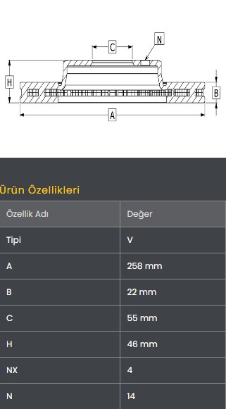 Fren Diski On (258-4)- Yaris 06-20