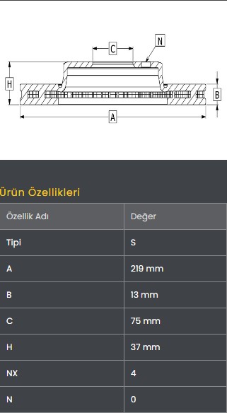 Fren Diski On (219-4)- Pride 91-97  Mazda-121 87-91  Festiva 87-93