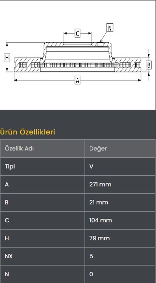 Ön Fren Diski (271-5) Tata Telcoline 4Wd 1997-2007