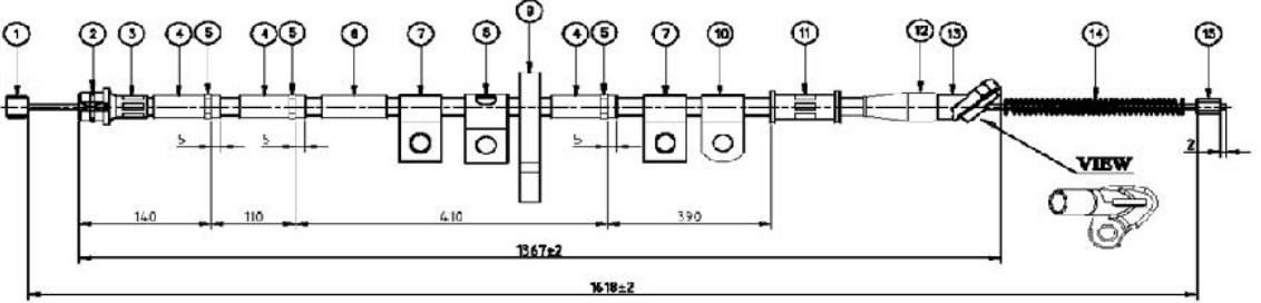 Arka El Fren Teli Vitara 3 Kapı 2006-2015 Sol