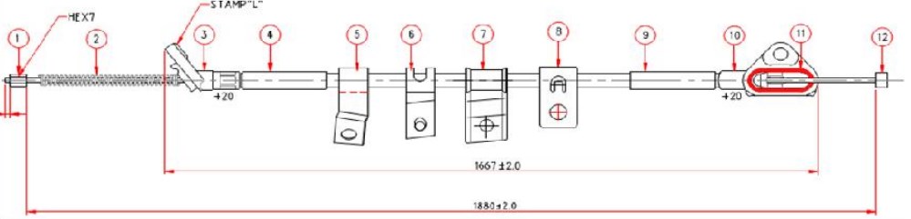 Arka El Fren Teli Sağ  Rav4 2006-