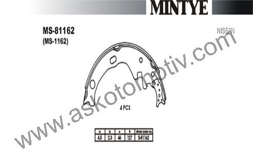 Arka Fren Balatası (Pabuç) D21 2 Çeker 1990-1997