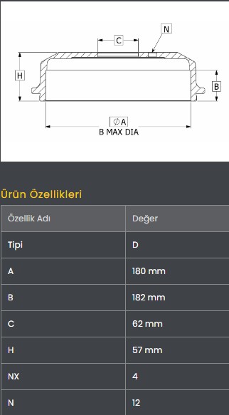Fren Kampanasi Arka (180-4)- Getz 02-  (Benzinli Motorlar)
