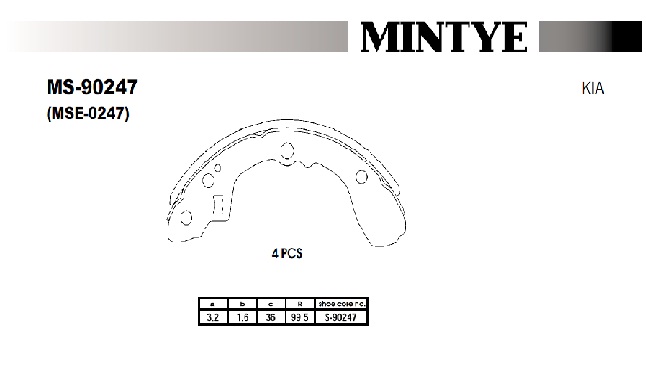 Arka Fren Balatası (Pabuç) Asia Towner 1992-