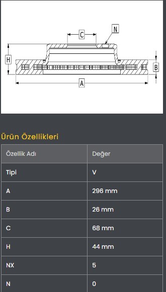Fren Diski On (296-5)- Qashqai 07-13  X-Trail 07-13  Juke 1.6 10-