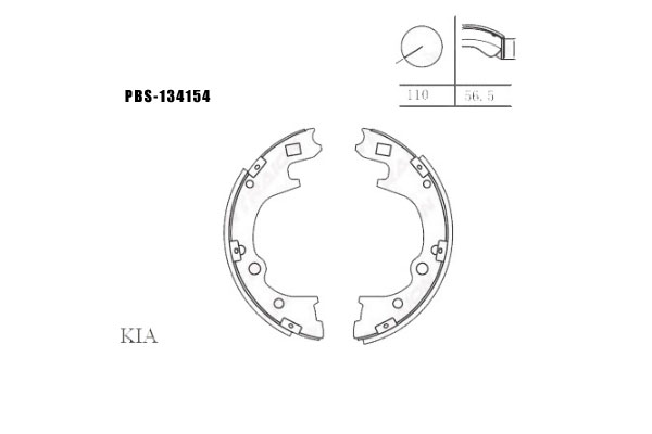 Arka Fren Balatası (Pabuç) H100 Kamyonet 2004- / Bongo 2.5 2004-