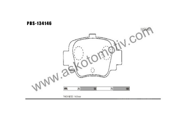 Arka Fren Balatası (pabuç) Micra K12 2003-2009 / Note 2006-2012-D4060AX601
