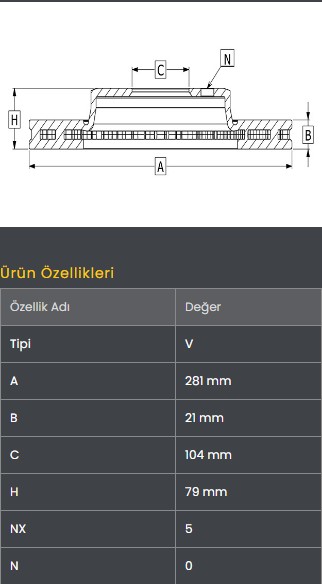 Ön Fren Diski (281-5) Tata Xenon 4Wd 2008-2010