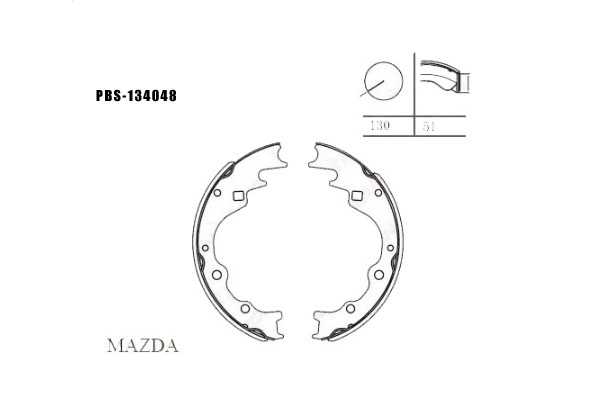 Arka Fren Balatası (Pabuç) Besta 90-  E-2200 86-97  Ceres-2400  Bongo 2.7 04- (Tek Teker)  Pregio 96-98