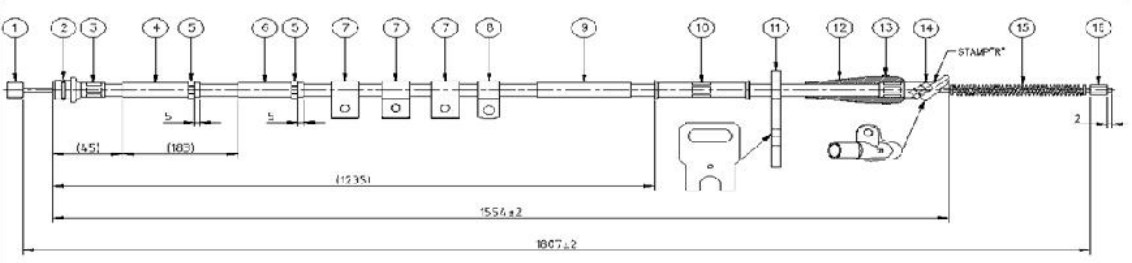 El Fren Teli Vitara 5 Kapı 2006-2015 Arka Sağ
