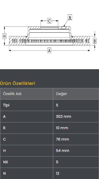 Fren Diski Arka (302-5)- Tucson 15-20  Sportage 15-22