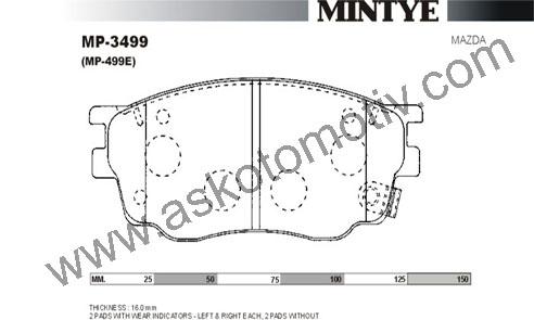 Ön Fren Balatası Mazda 6 1.8 2.0 2003-