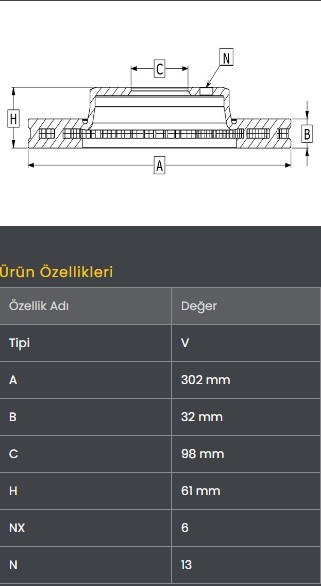 Fren Diski On (302-5)- Bt50 11-  Ranger 11-