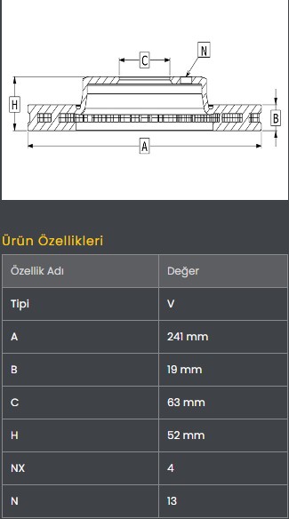 Fren Diski On (241-4)- Accent 00-02