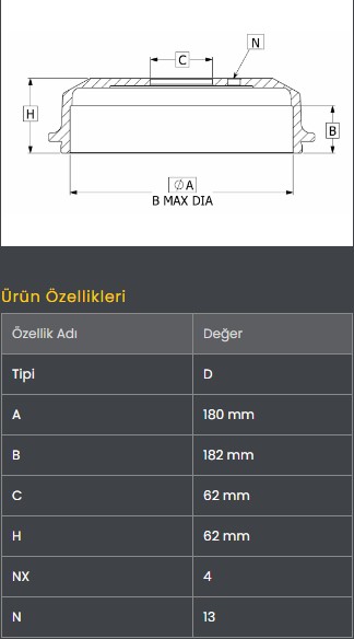 Fren Kampanasi Arka (180-4)- Accent 00-02