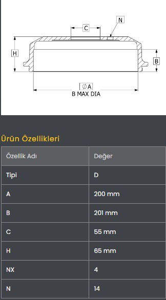 Fren Kampanasi Arka (200-4)- Corolla 92-00