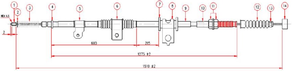 Arka El Fren Teli Sol- Starex 97-  (59912-4A000)
