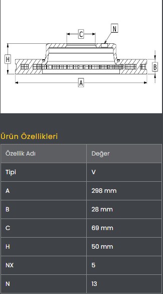 Fren Diski On (298-5)- Sante Fe 06-