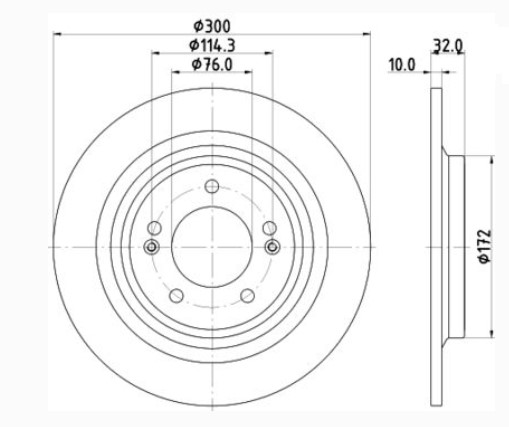 Arka Fren Diski Tucson 2021-  Sportage 2021- (300*5 Bijon)(Tek)