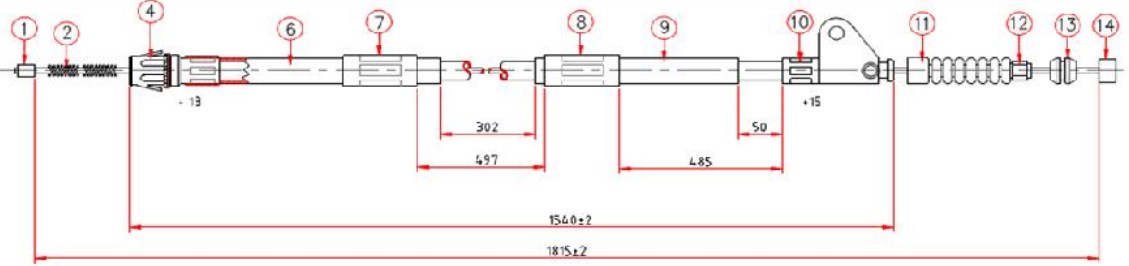 Arka El Fren Teli Sol  Avensis 1997-2000  (Kampana Fren)