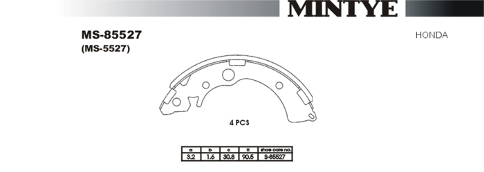Arka Fren Balatası (Pabuç) Crx 1992-