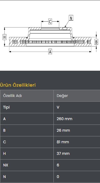 Fren Diski On (2606)-D22 98-01Urvan