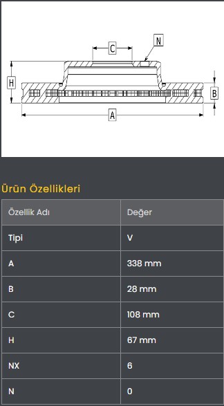 Fren Diski On (338-6)- Landcruiser 02-