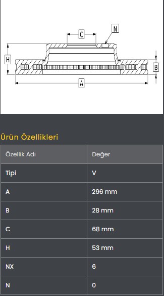 Fren Diski On (296-6)- Navara 16-