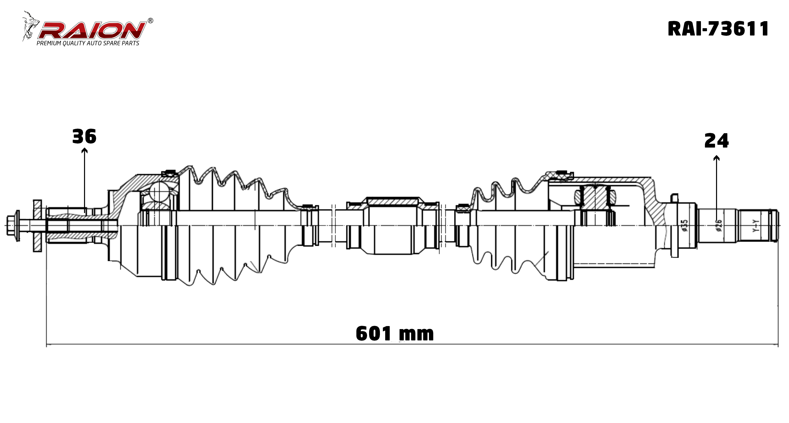 Aks Komple Sol (36*601*24)- Mazda 3 Bk14 1.6Cc Mt 04-09