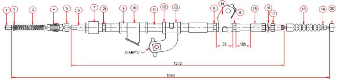 Arka El Fren Teli Sol- H100 94-08
