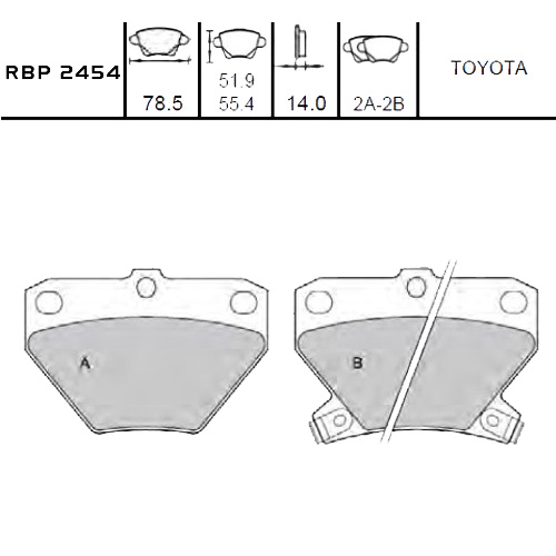 Arka Fren Balata - Corolla-Verso 02-04 / Yaris 99-05 (Absli Araclar)