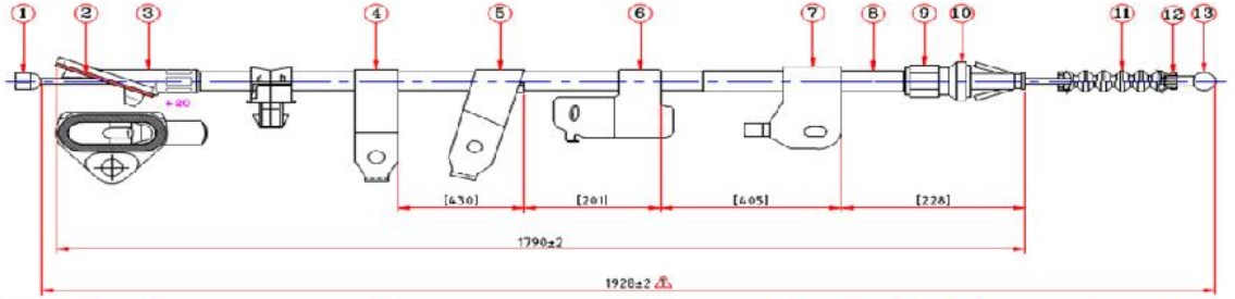 Arka El Fren Teli Sag- Corolla 07- / Auris 07-