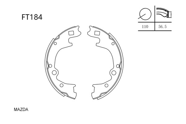 Arka Fren Balata (Pabuc) - Bongo 2.7 97-03 / Bongo 2.9 10-