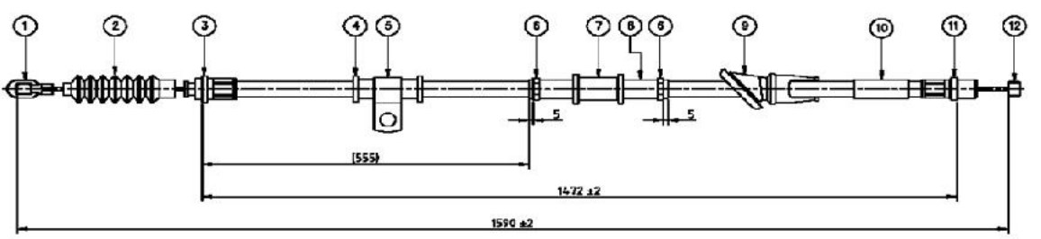 Arka El Fren Teli Sag- Carisma 98-06 (Arka Diskli Fren Araclar)