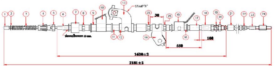 Arka El Fren Teli Sag- H100 94-08