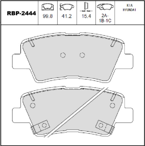 Arka Fren Balata (Segman Delikli) - Accent-Blue 11- / Elantra 11- / Soul 11- / Ceed 12- / I30 12- / Tivoli 15- / Tucson 15- / Korando 10- / Elantra 21-