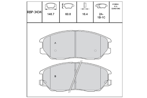 Ön Fren Balata Actyon Jeep 2006- / Actyon Sports Pick Up 2007- / Kyron 2005-2014 / Rexton 2004-