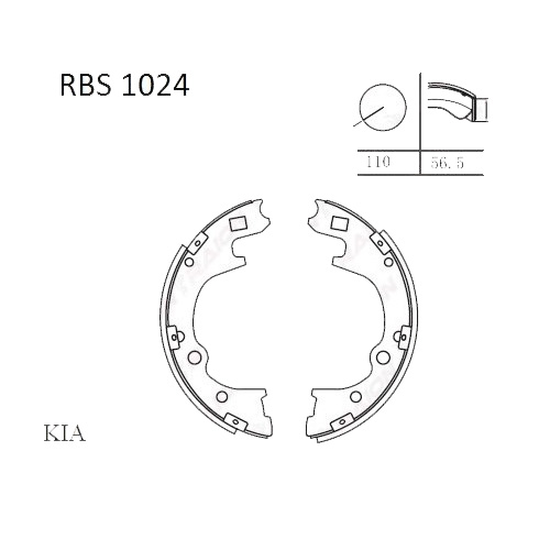 Arka Fren Balata (Pabuc) - H100-Kamyonet 04- / Bongo 2.5 04-