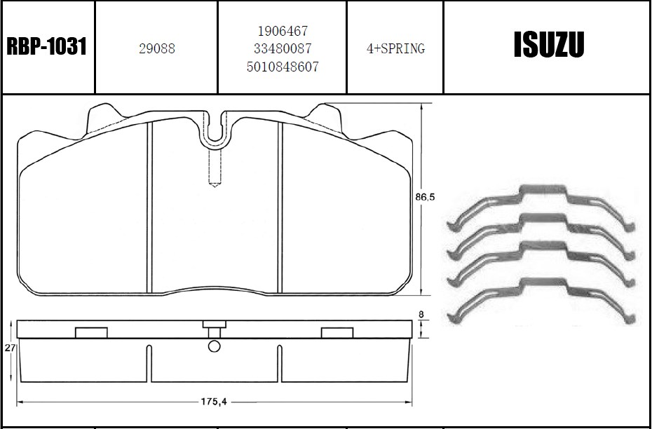 On Fren Balata - Npr75 Nqr / Novo / Iveco / Daf / Renault / Man / Mercedes