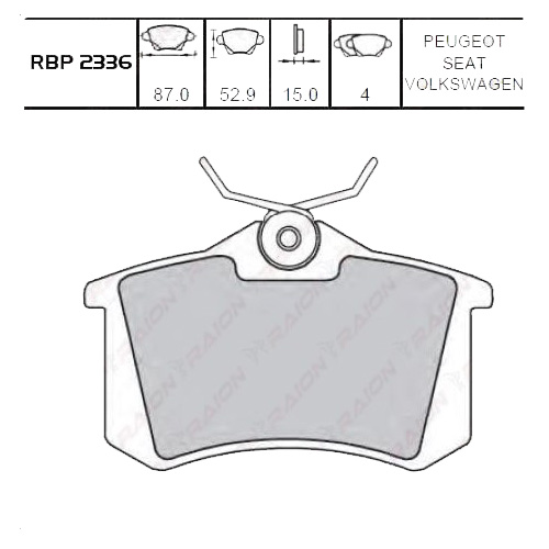 Arka Fren Balata - Micra-K12 1.5 Dci 03- / Note 1.5 Dci 06- / Golf-4 / Cordoba / Polo / Megane I / Mg Zs 21-
