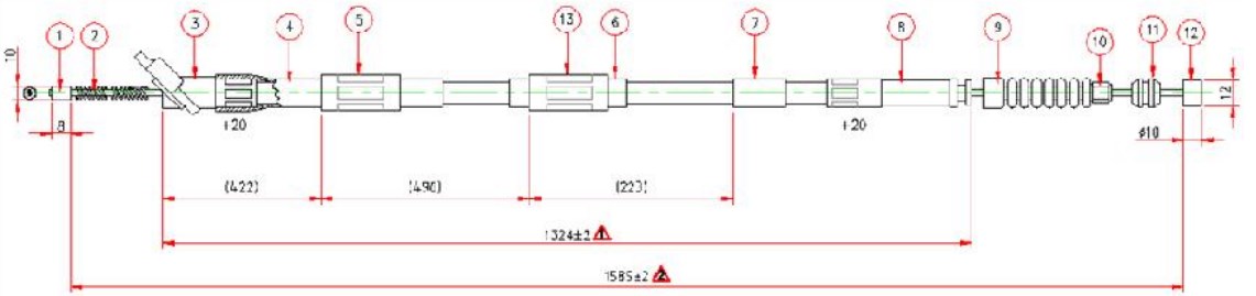 Arka El Fren Teli Sag- Corolla 92-01