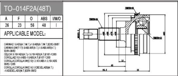 Aks Kafa Dis (26*23*56*48-Absli)- Corolla 95-01