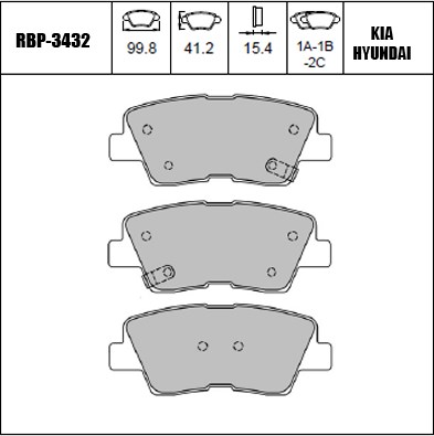 Arka Fren Balata - Accent-Blue 11- / Elantra 11- / Soul 11- / Ceed 12- / I30 12- / Tivoli 15- / Tucson 15- / Korando 10-