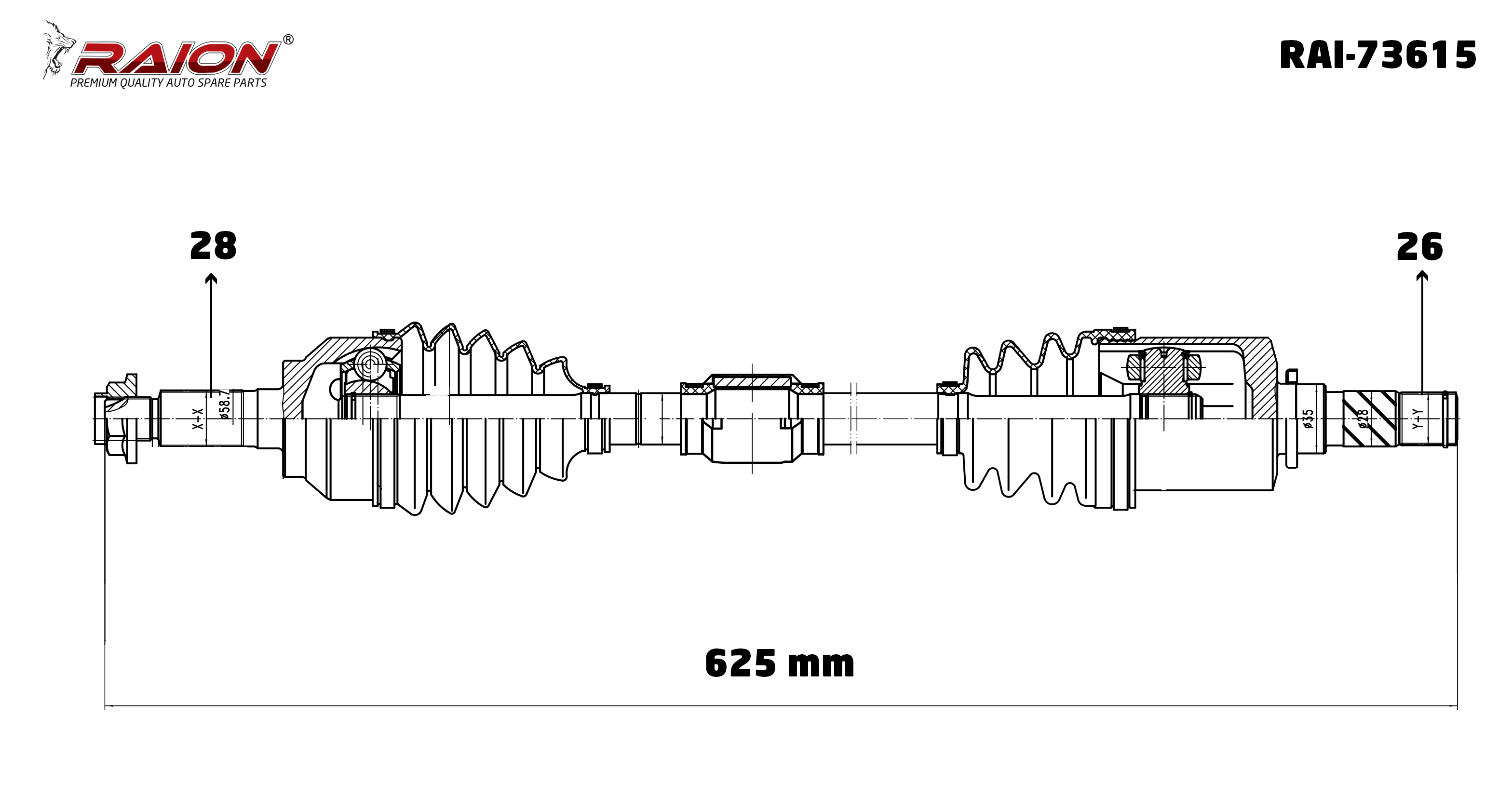 Aks Komple Sol (28*625*26)- Mazda 3 Bk12 At 03-06 / Mazda 3 Bl 1.6 Mzr Dzl Mt 09-14