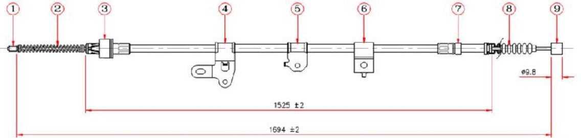 Arka El Fren Teli Sag- Corolla 02-06