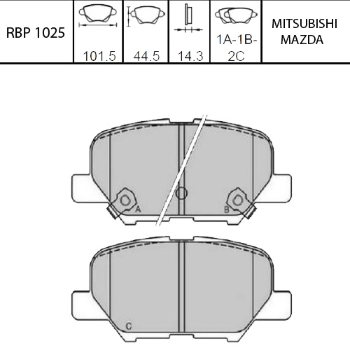 Arka Fren Balata - Asx 10- / Outlander 12- / Mazda-6 13-
